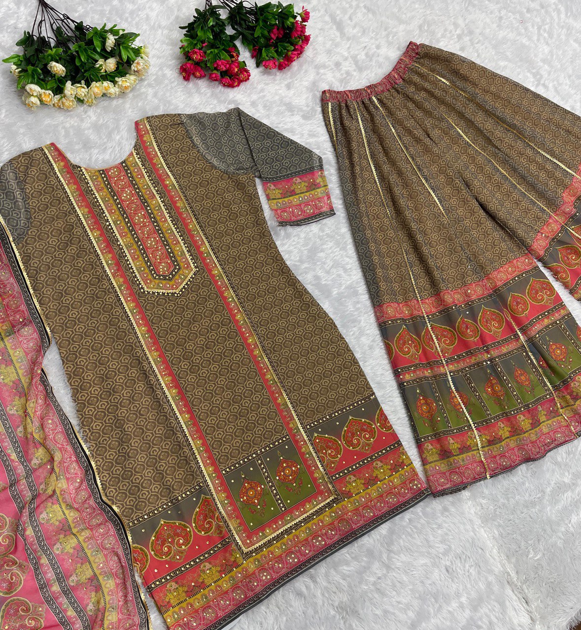 New Party Wear Salvar Suit Set With Dupatta LC-1604